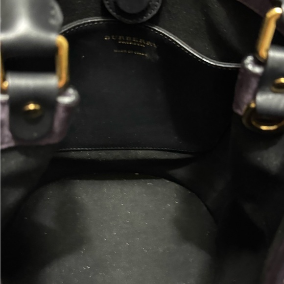 Rare..Burberry Fringe Bucket Suede Bag Purple - Picture 12 of 15